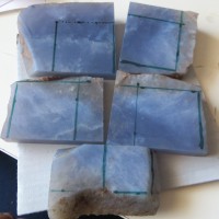 raw blue chalcedony, weakly prepared for grinding