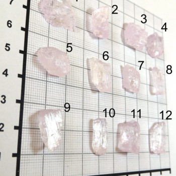 Kunzit pink crystal set B