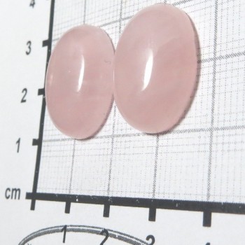Rose quartz, earring pair of cabochons 15x20 | www.sperkove-kameny.cz