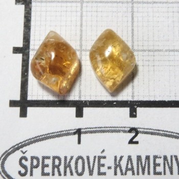 Imperial topaz, naušnicový pár kabošonů 7| www.sperkove-kameny.cz