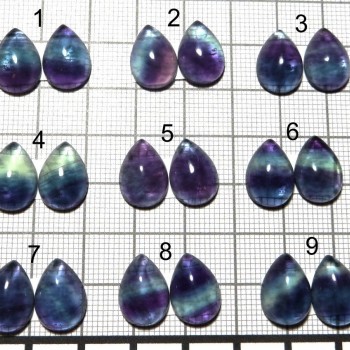 Duhový fluorit,  náušnicový pár, kapka 10x14mm set B| www.sperkove-kameny.cz