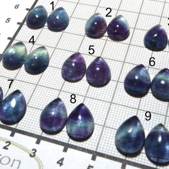 Duhový fluorit,  náušnicový pár, kapka 10x14mm set B| www.sperkove-kameny.cz