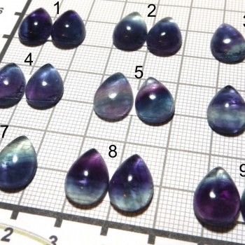 Duhový fluorit,  náušnicový pár, kapka 10x14mm set D| www.sperkove-kameny.cz