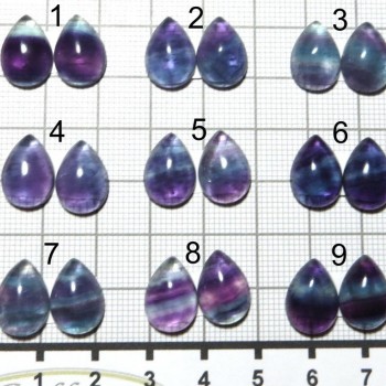 Duhový fluorit,  náušnicový pár, kapka 10x14mm set E| www.sperkove-kameny.cz