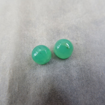 Natural Chrysoprase Tanzania 7mm, pair no.7