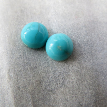 True turquoise, Arizona USA, 5mm - pair no. A2