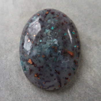 Copper in chalcedony, Indonesia, cabochon no.1