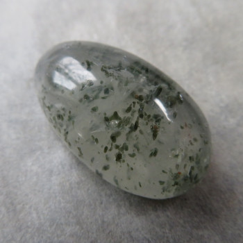 Crystal with Epidote, cabochon no.2