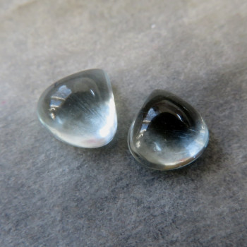 Aquamarine mini cabochon Mozambique, pair no.03