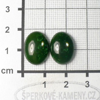 Jade, cabochon 12x16mm, pair no.1 | www.sperkove-kameny.cz