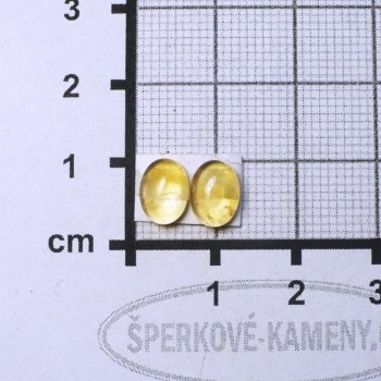 Citrín , kabošon 6x8mm, náušnicový pár, | www.sperkove-kameny.cz