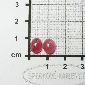 Rodochrozit kabošon 7x9mm, náušnicový pár, | www.sperkove-kameny.cz