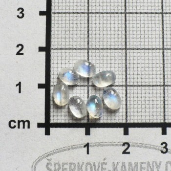 Duhový měsíční kámen, minikabošon 4x6mm, 1 ks| www.sperkove-kameny.cz