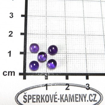 Ametyst AA kvalita, kulatý kabošon, pr. 5 mm (P)| www.sperkove-kameny.cz