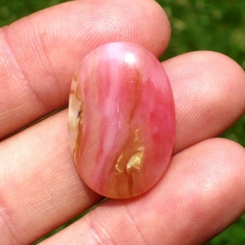 Růžový opál Peru, kabošon č. A 3| www.sperkove-kameny.cz